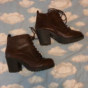 Brown heeled boots